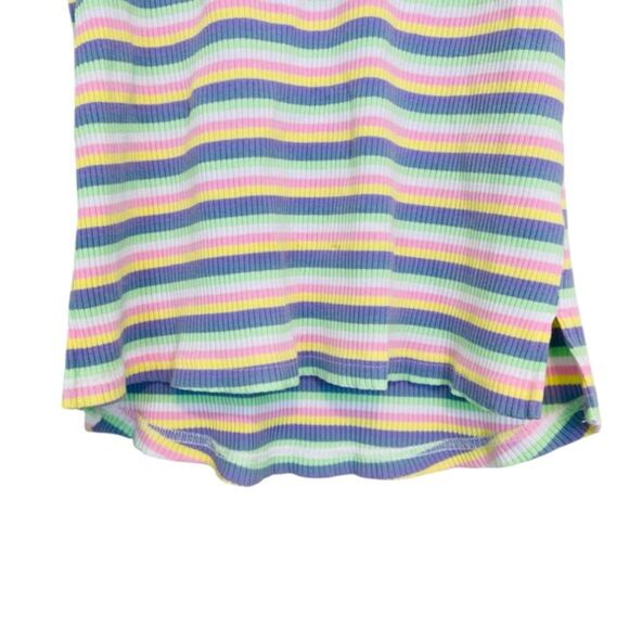 THML Multi Stripe Fringe Sleeves Cotton Top Shirt Size Small - Picture 5 of 12